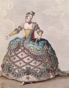 Jean-Philippe Rameau（1683-1764）为歌剧芭蕾舞剧&39;Les Indes Galantes&39;的印度女性服装c.1735